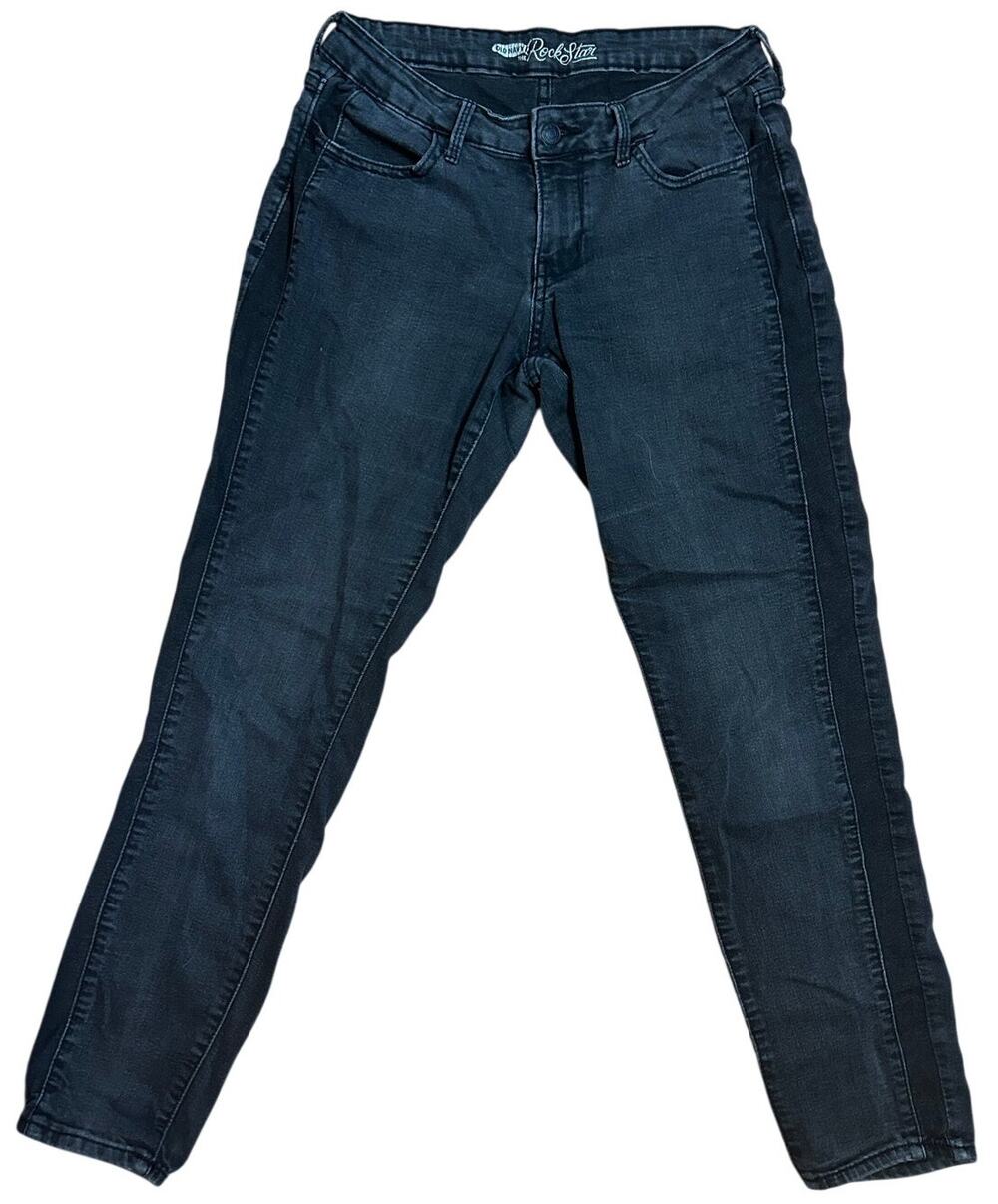 Whimsigoth Indie Sleaze Grey Tuxedo Stripe Skinny Jeans 8 Dark Academia Grunge